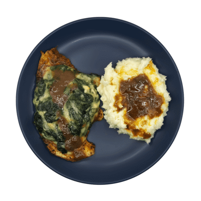 Spinach-Stuffed Chicken Breast with Creamy Mashed Potatoes
