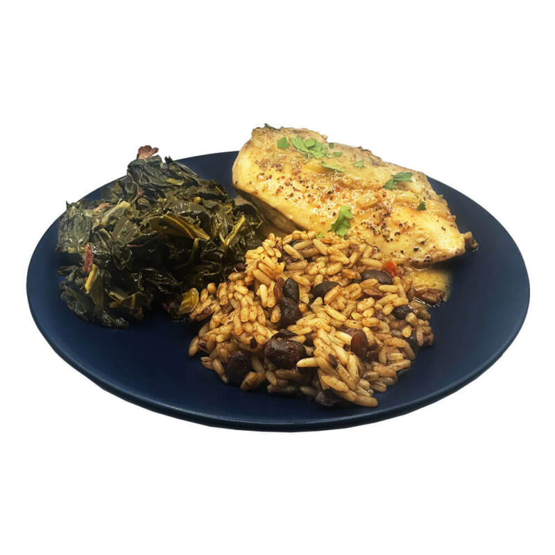 Creole Mustard Chicken with Collards and Black Beans & Rice - Image 2